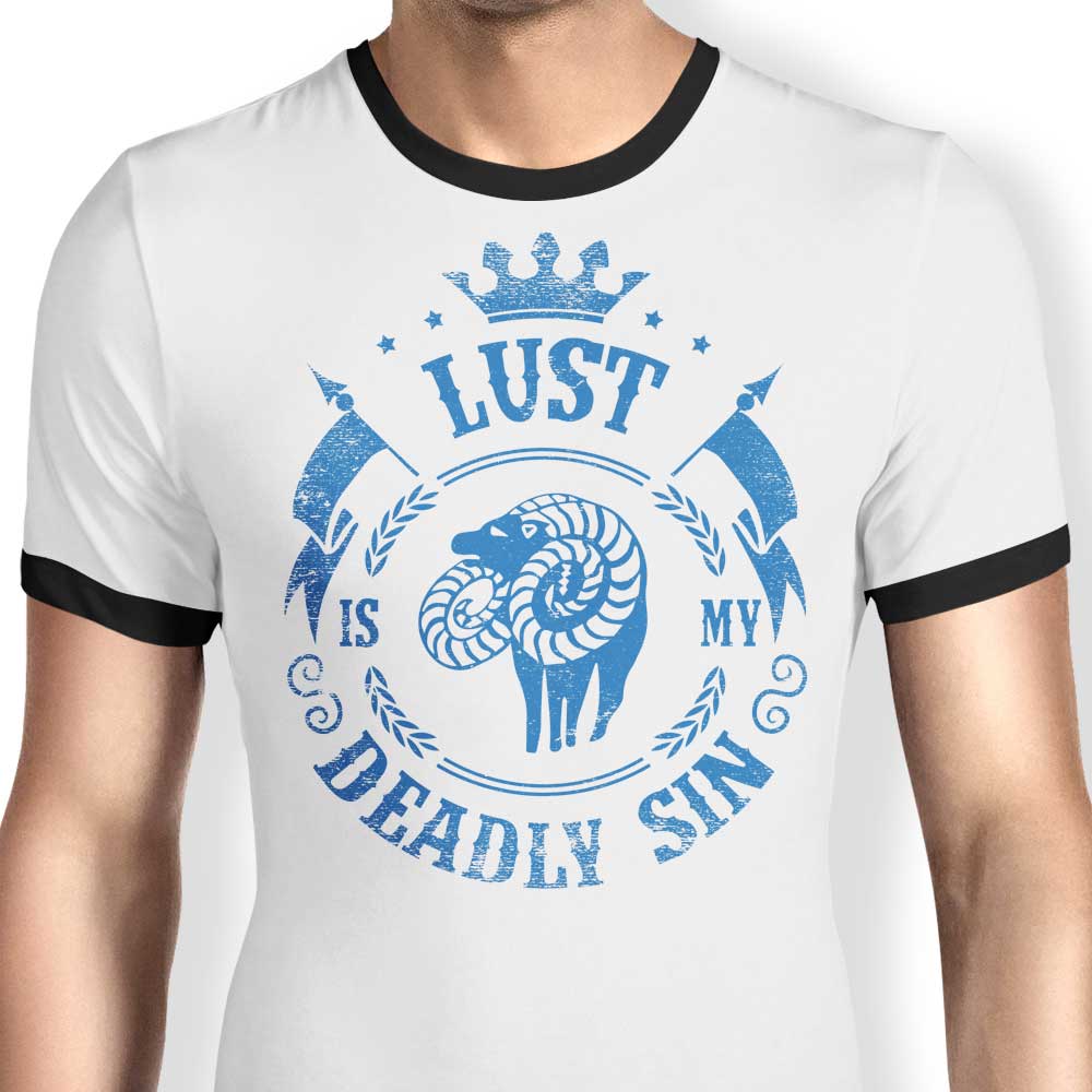 Typhoonic Art's Lust is My Sin Men's Ringer Style Cotton T - Shirt