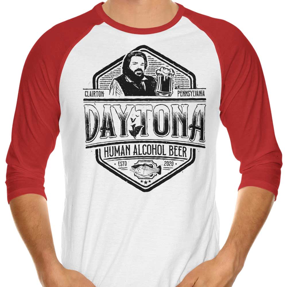 3/4 Sleeve Raglan T-Shirt Featuring Human Alcohol Beer Design