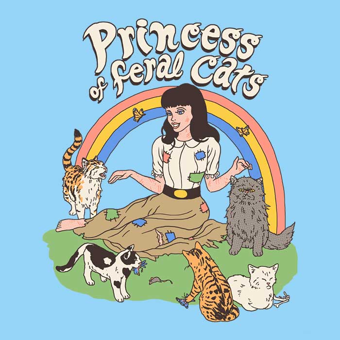 3/4 Sleeve Raglan T-Shirt Featuring the Title 'Princess of Wild Cats'