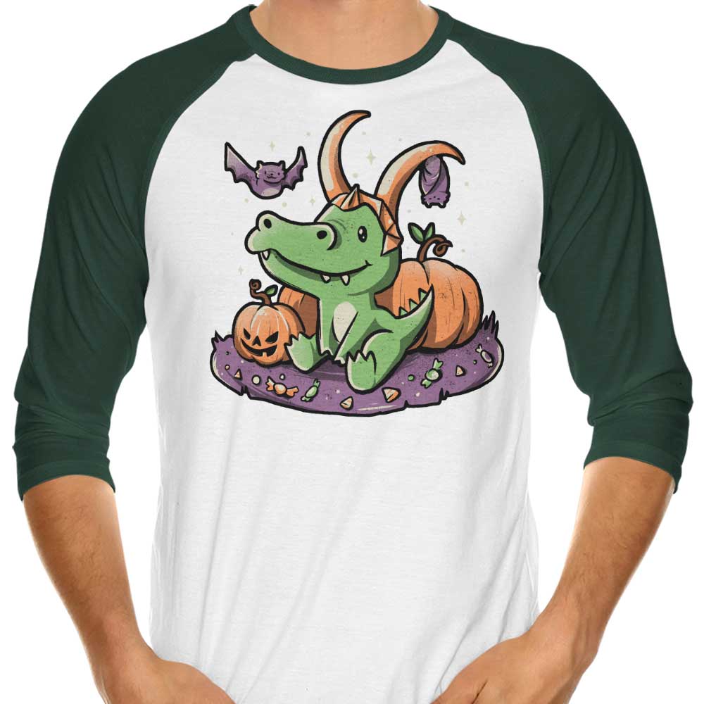 Eerie Alligator 3/4 Sleeve Raglan T-Shirt - A Spooky Style