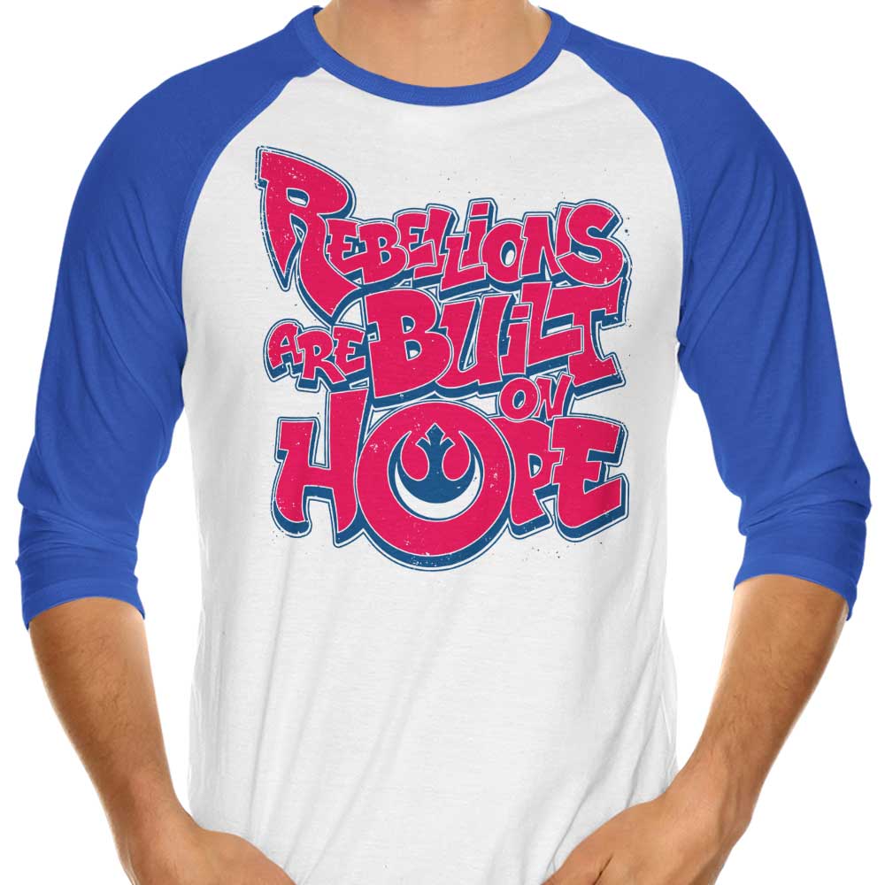 Inspiring 'Built on Hope' 3/4 Sleeve Raglan T-Shirt for Fashion Lovers