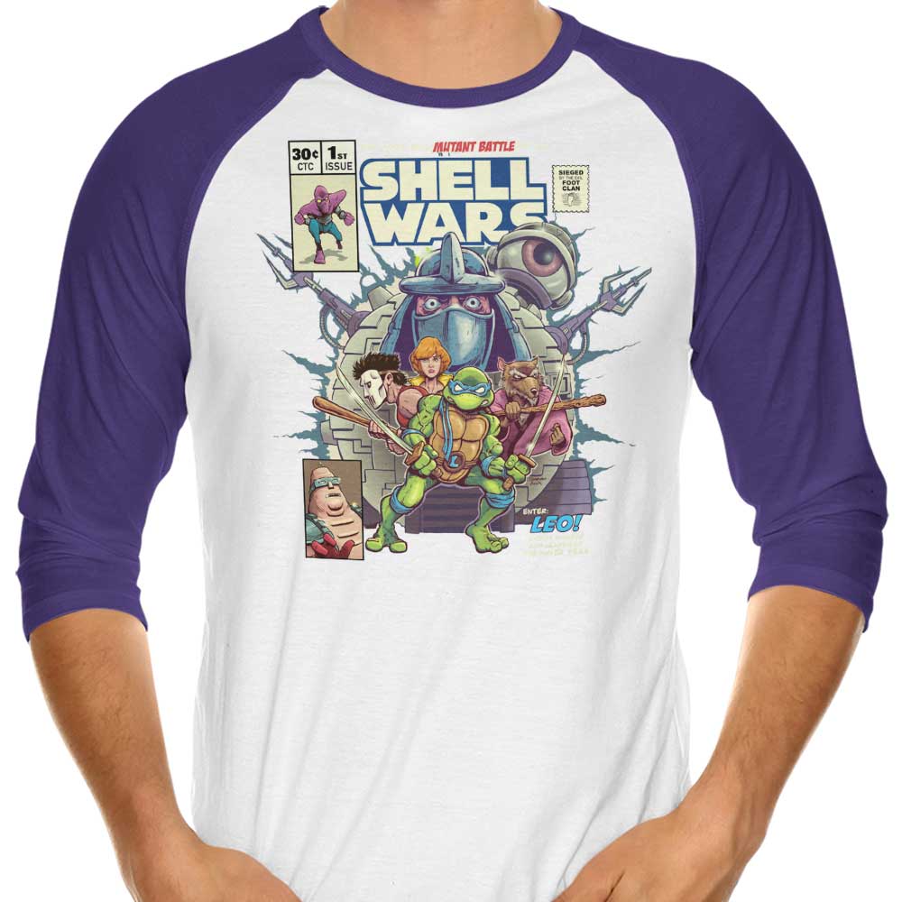 Shell Wars Stylish 3/4 Sleeve Raglan T-Shirt by B-Fan