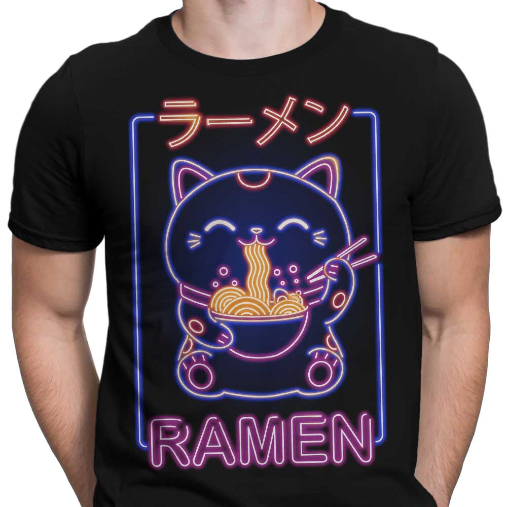 Neon Maneki - Neko Men's Fashion Apparel including T - Shirts and Premium T - Shirts