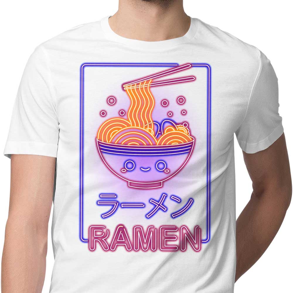 Neon Ramen Men's Fashionable Cotton Apparel - T-Shirts