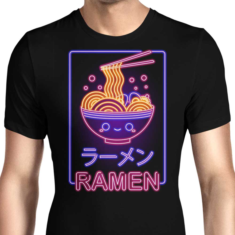 Neon Ramen Men's Fashionable Cotton Apparel - T-Shirts