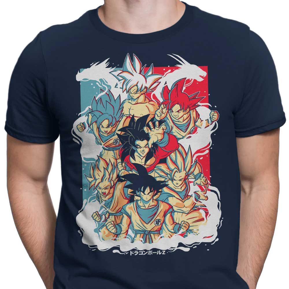 Men's Saiyan Transformation Inspired Apparel - T-Shirts and Premium T-Shirts