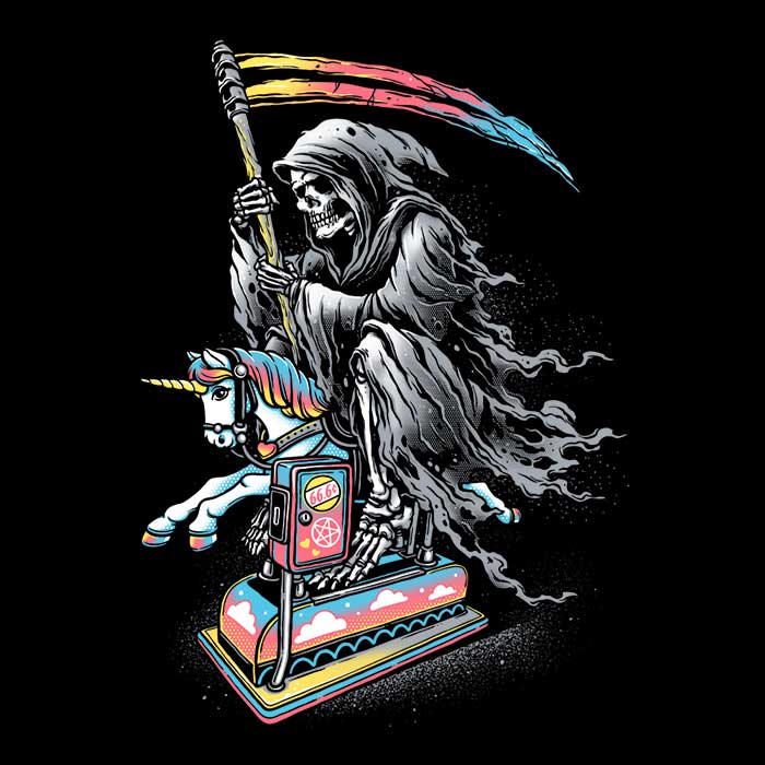 Men's Stylish 'Death Enjoying Life' Apparel from Glitchygorilla