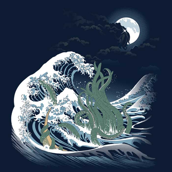 The Mysterious Wave of R'lyeh - Stylish Men's Clothing Apparel