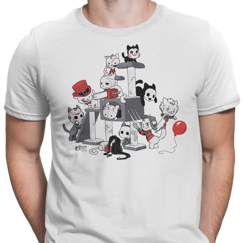 Horror Cats Themed Men's Clothing Apparel - T-Shirts and Premium T-Shirts