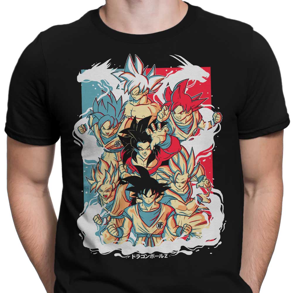 Men's Saiyan Transformation Inspired Apparel - T-Shirts and Premium T-Shirts