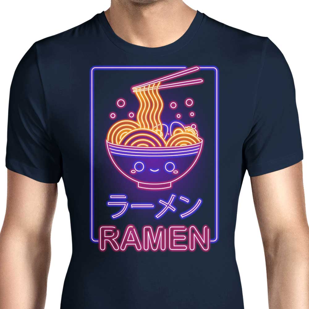 Neon Ramen Men's Fashionable Cotton Apparel - T-Shirts