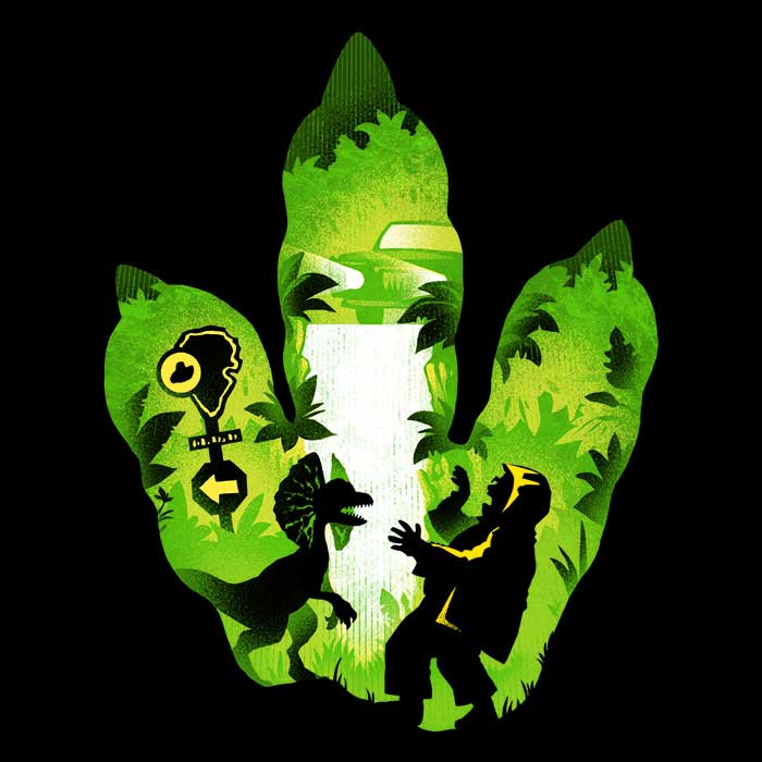 Men's Alemaglia Dilophosaurus Footprint Apparel