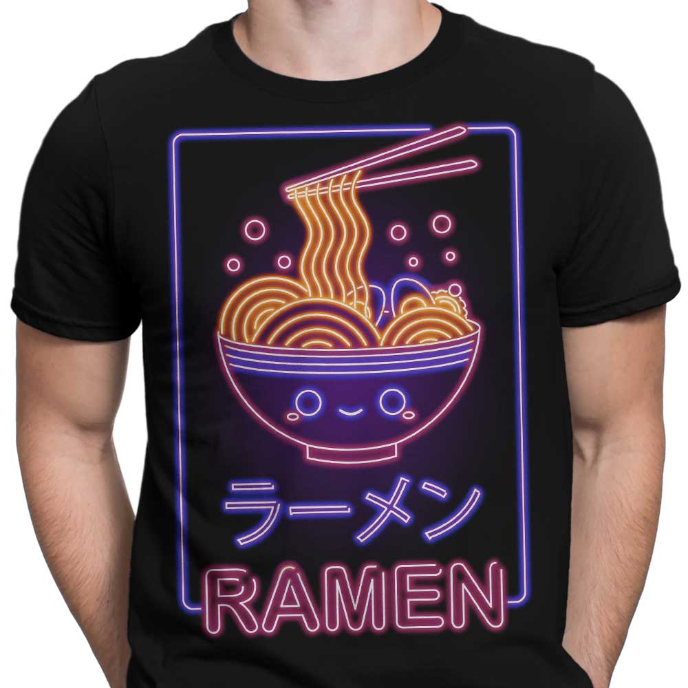 Neon Ramen Men's Fashionable Cotton Apparel - T-Shirts