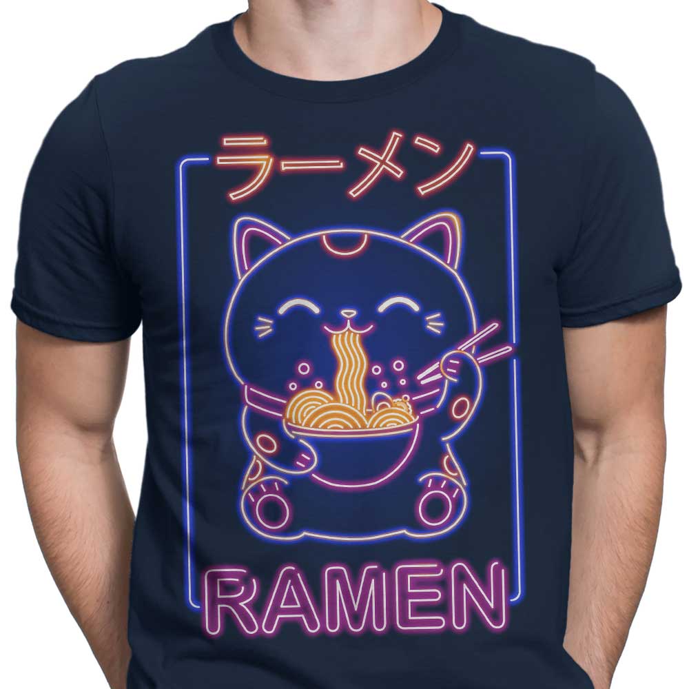 Neon Maneki - Neko Men's Fashion Apparel including T - Shirts and Premium T - Shirts