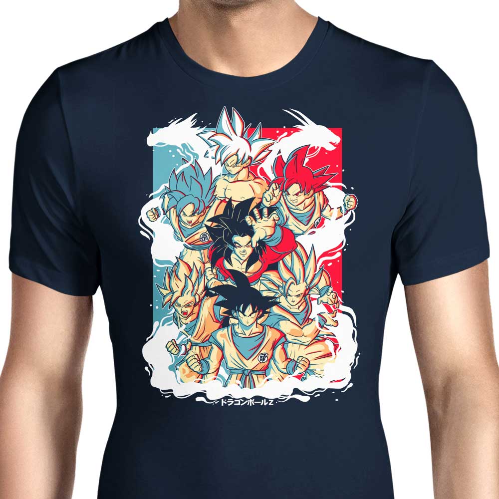 Men's Saiyan Transformation Inspired Apparel - T-Shirts and Premium T-Shirts