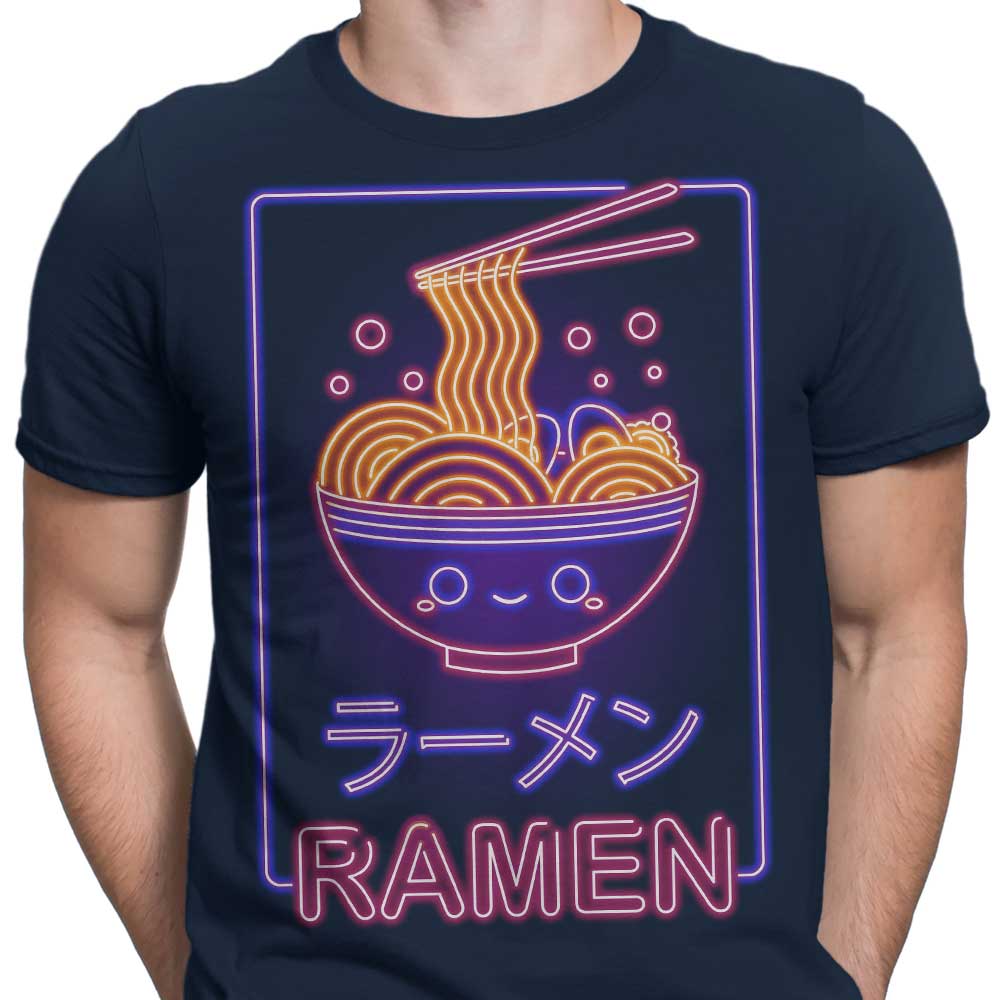Neon Ramen Men's Fashionable Cotton Apparel - T-Shirts