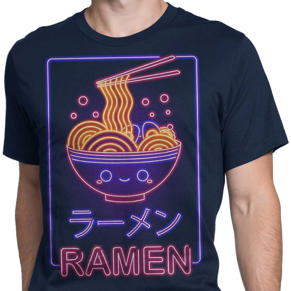 Neon Ramen Men's Fashionable Cotton Apparel - T-Shirts