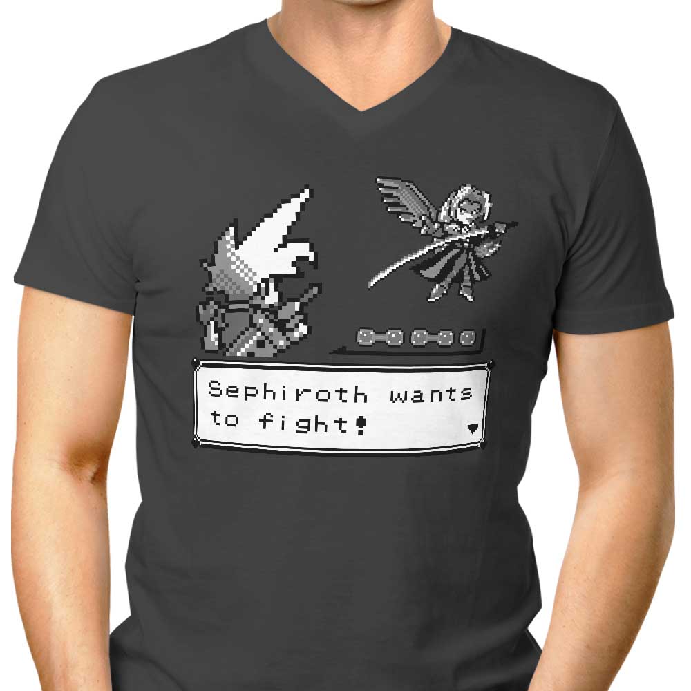 Men's V-Neck T-Shirt - Pocket Fantasy VII Inspired by Demonigote