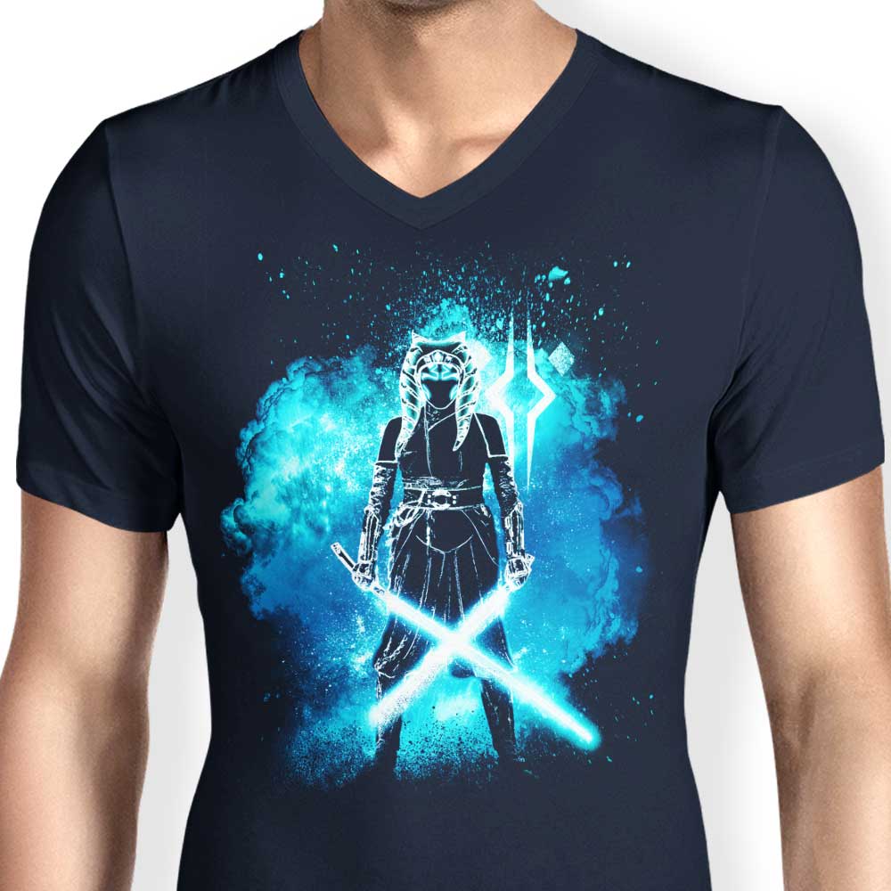 Men's Stylish V-Neck T-Shirt with the Soul of Ahsoka Design