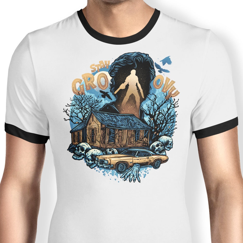 Stylish Groovy Cabin Ringer T - Shirt for Trendy Wear