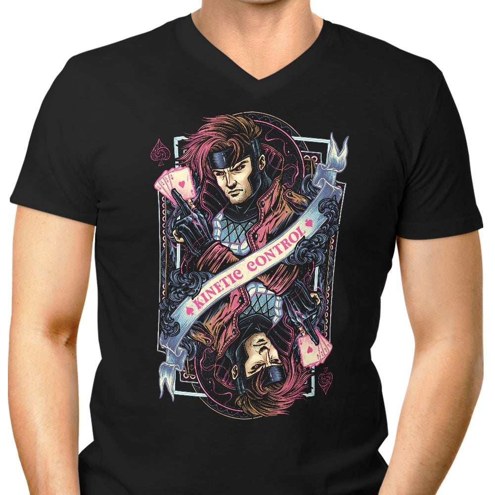 Men's Glitchygorilla Kinetic Control V-Neck T-Shirt