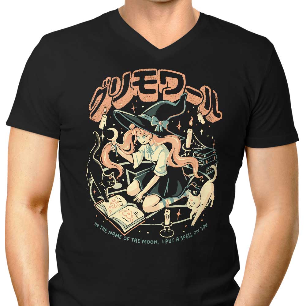 Men's Stylish V-Neck T-Shirt Inspired by Moon Witch
