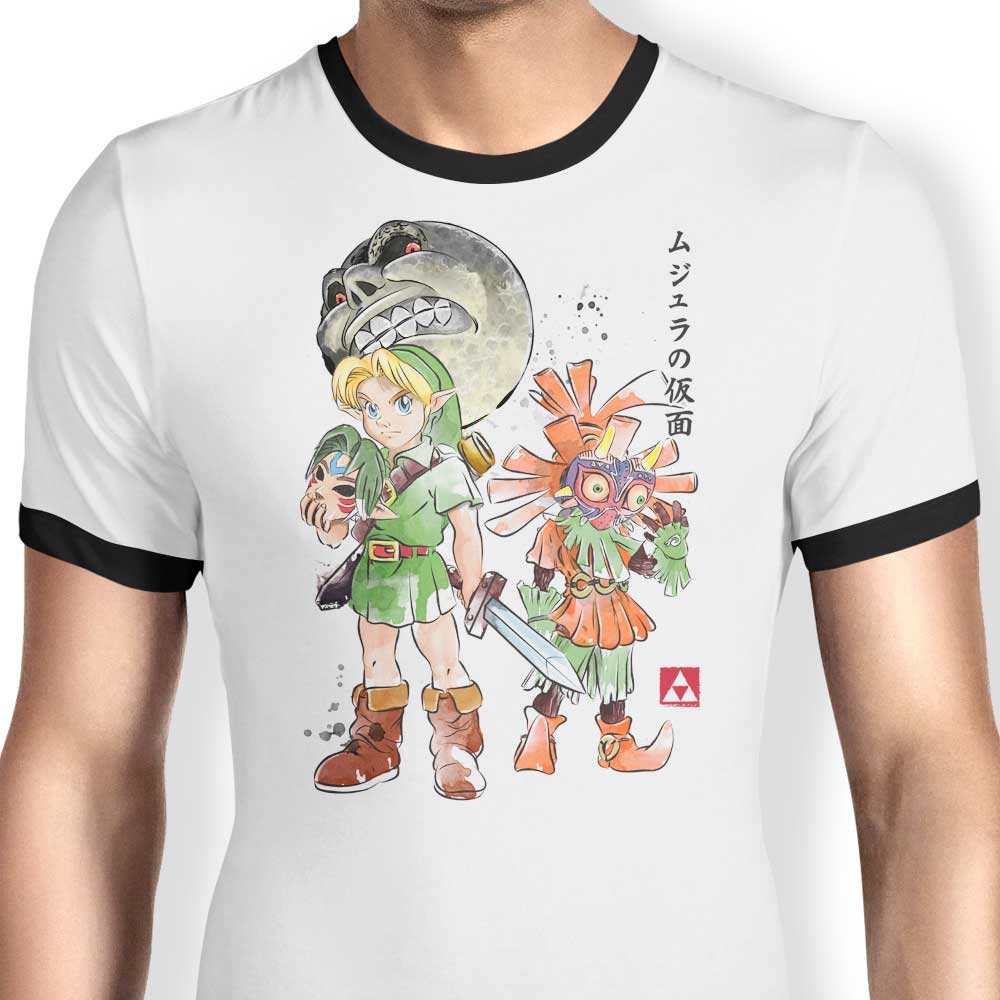 Dr. Monekers' Termina Watercolor Men's Ringer Cotton T - Shirt in S to 4XL