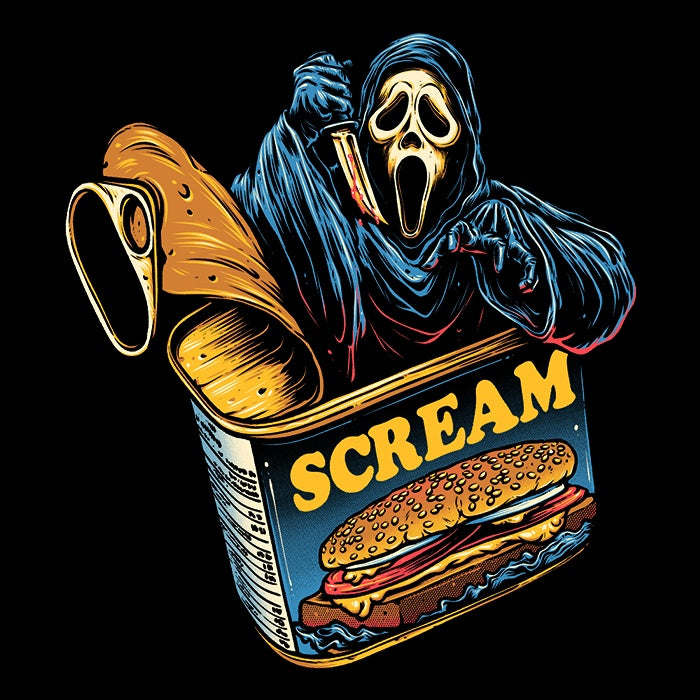 Glitchygorilla Brand Canned Ghost-themed Ringer Style T-Shirt
