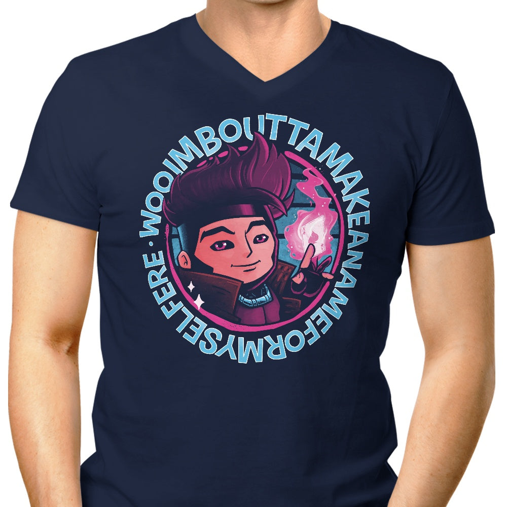 Men's Stylish V-Neck T-Shirt - A Personalized Name Design