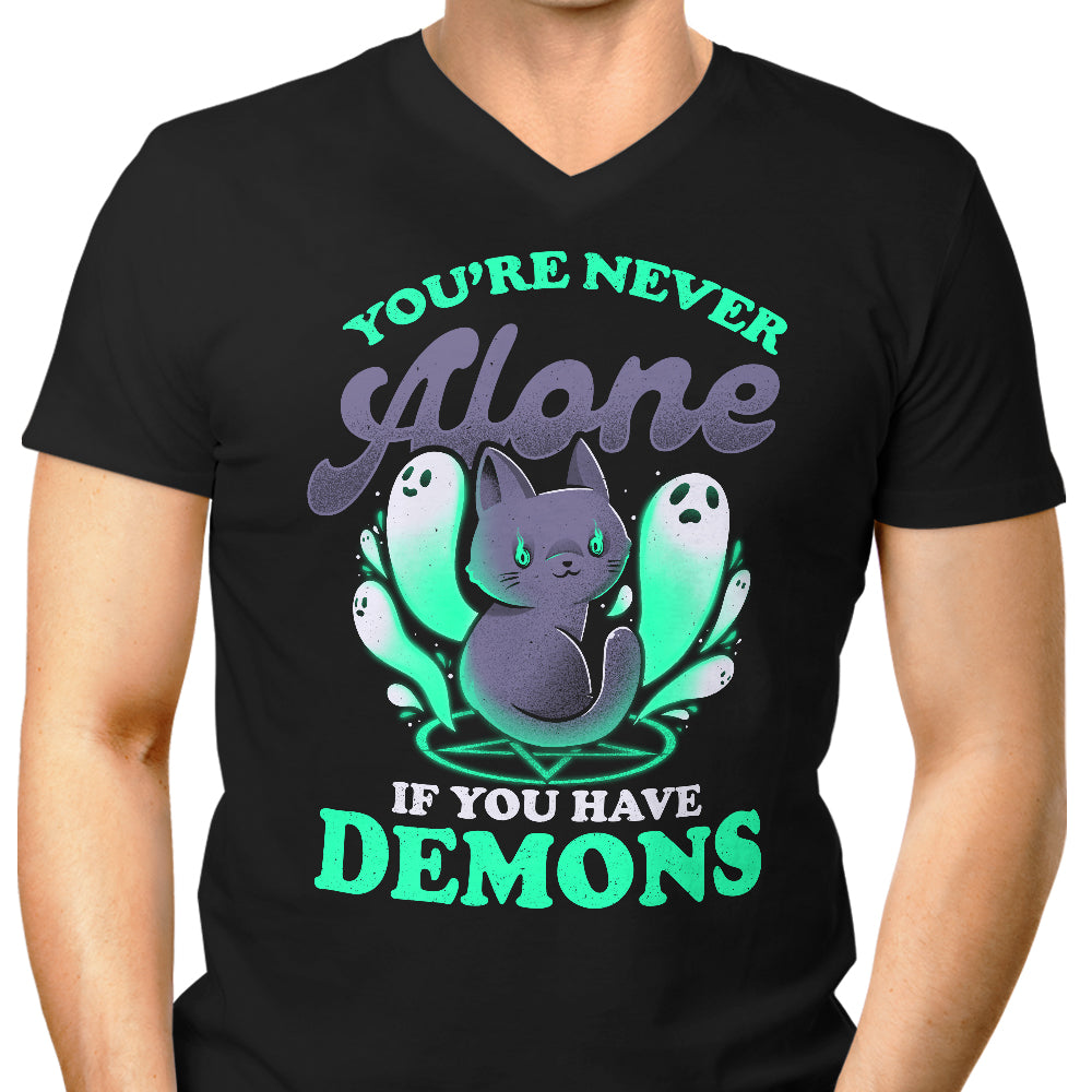 Men's Stylish V-Neck T-Shirt - 'Me and My Demons'