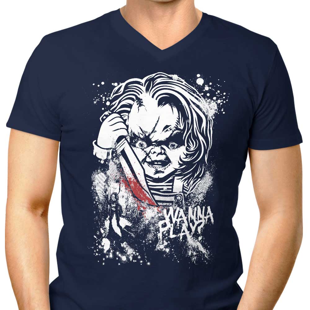 Arinesart Men's V-Neck T-Shirt - Wanna Play Collection