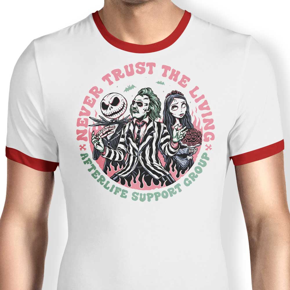 Afterlife Support Group-themed Ringer Style T-Shirt by Momma Gorilla