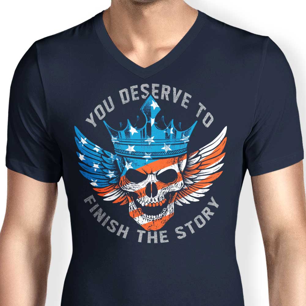 Men's V-Neck T-Shirt - Finish the Story Collection