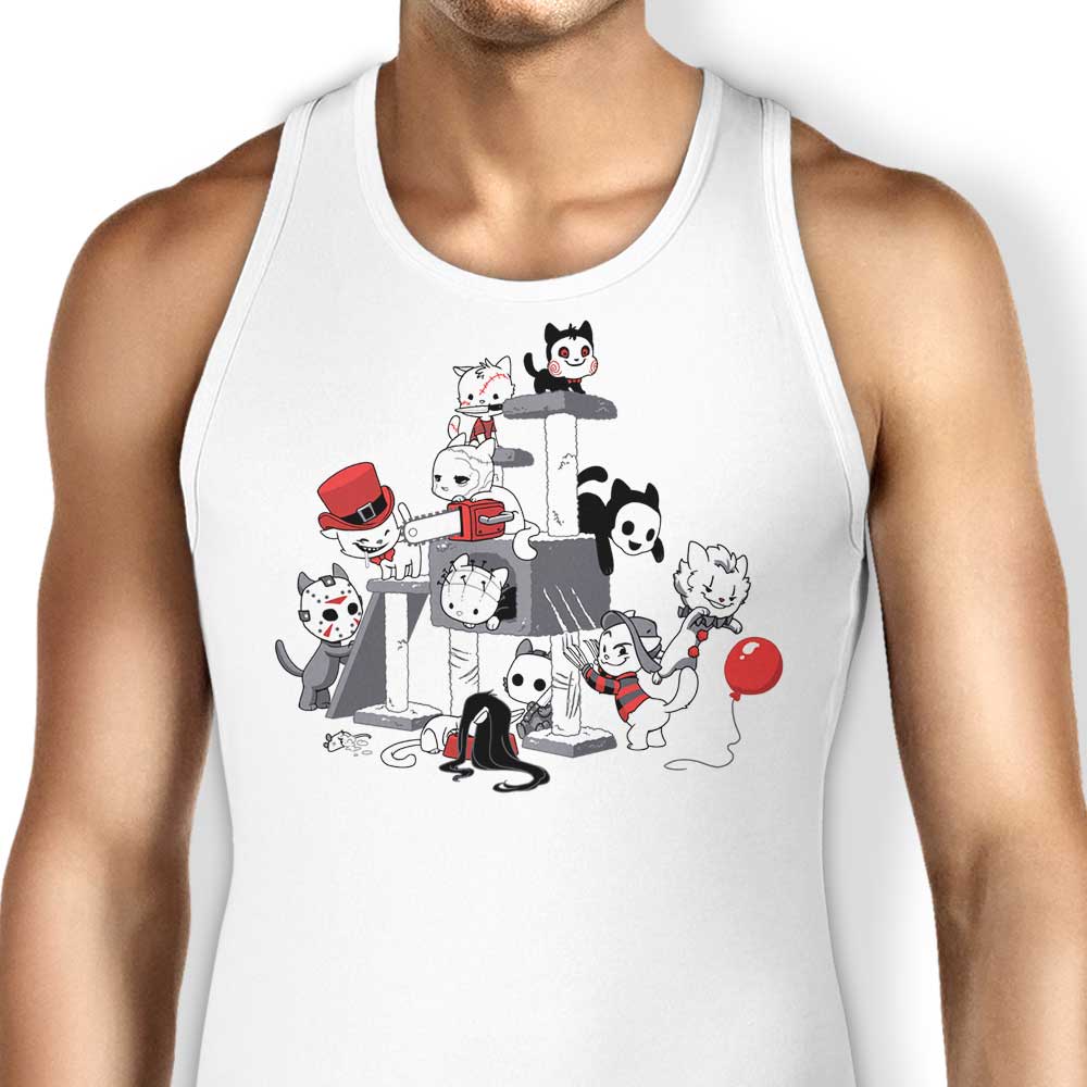 Spooky Horror Cats Design Tank Top for Men and Women