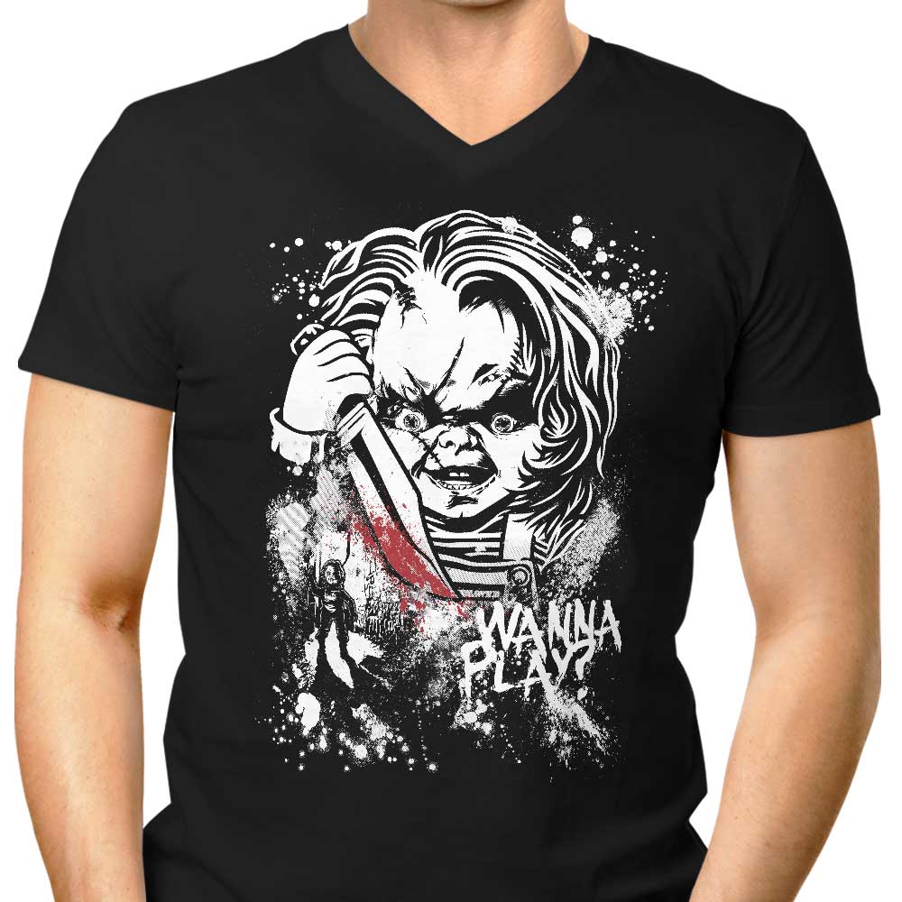 Arinesart Men's V-Neck T-Shirt - Wanna Play Collection