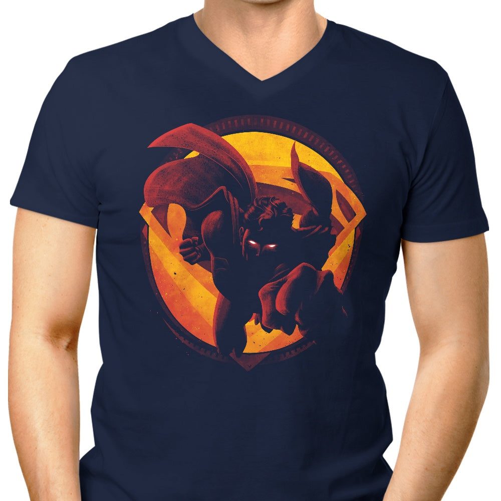 Men's Stylish V-Neck Tee - Soar Into the Sky