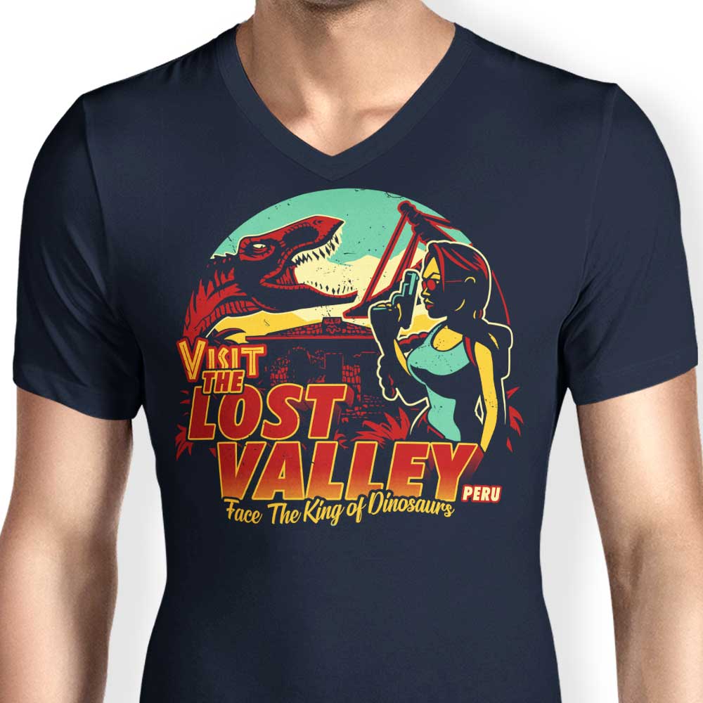 Men's Stylish V-Neck T-Shirt Inspired by The Lost Valley