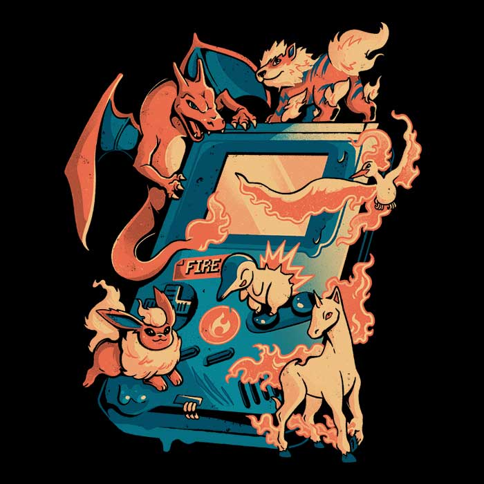 Arigatees' Exciting Fire Game Ringer Style T-Shirt