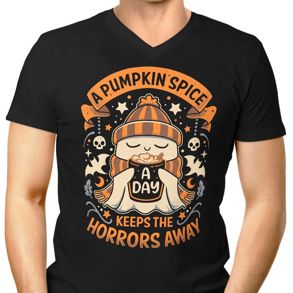 Men's Daily V-Neck T-Shirt with Pumpkin Spice Flavor
