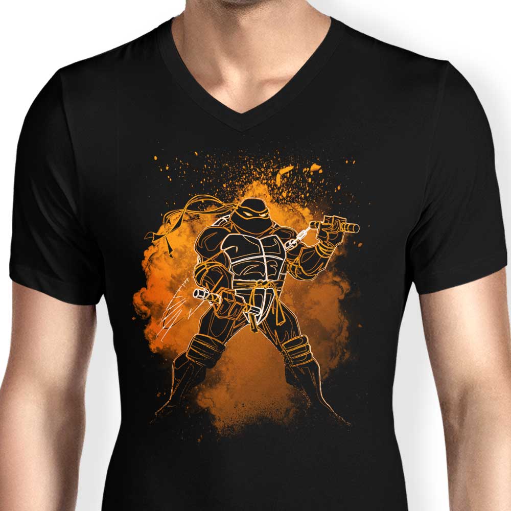 Men's V-Neck T-Shirt with the Alternative Soul of the Nunchaku Design