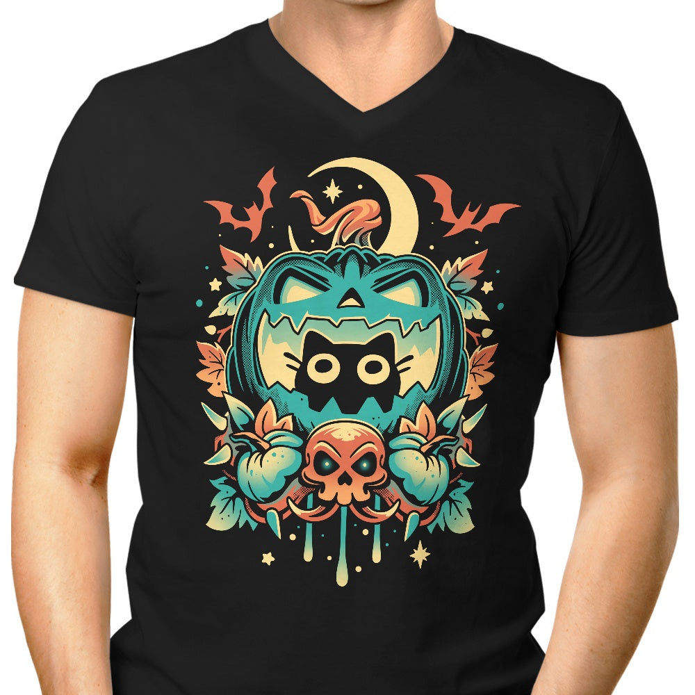 Men's V-Neck: Snouleaf's Halloween Cat - Episode 11