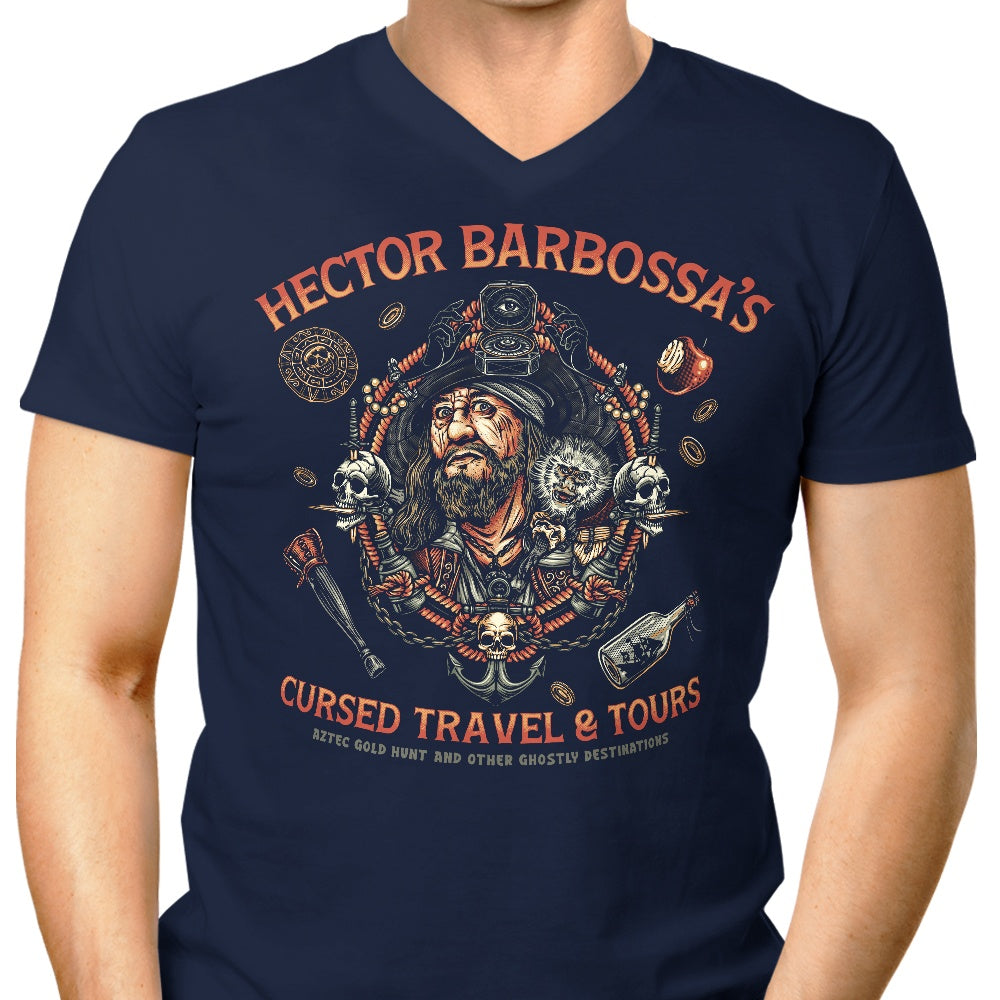 Glitchygorilla's Men's Stylish Cursed Travel and Tours V-Neck