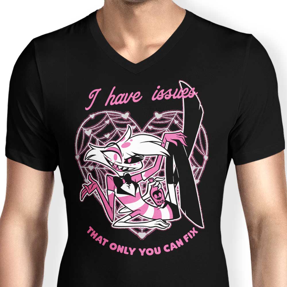 Men's Fashionable V-Neck T-Shirt - Angel Issues Collection