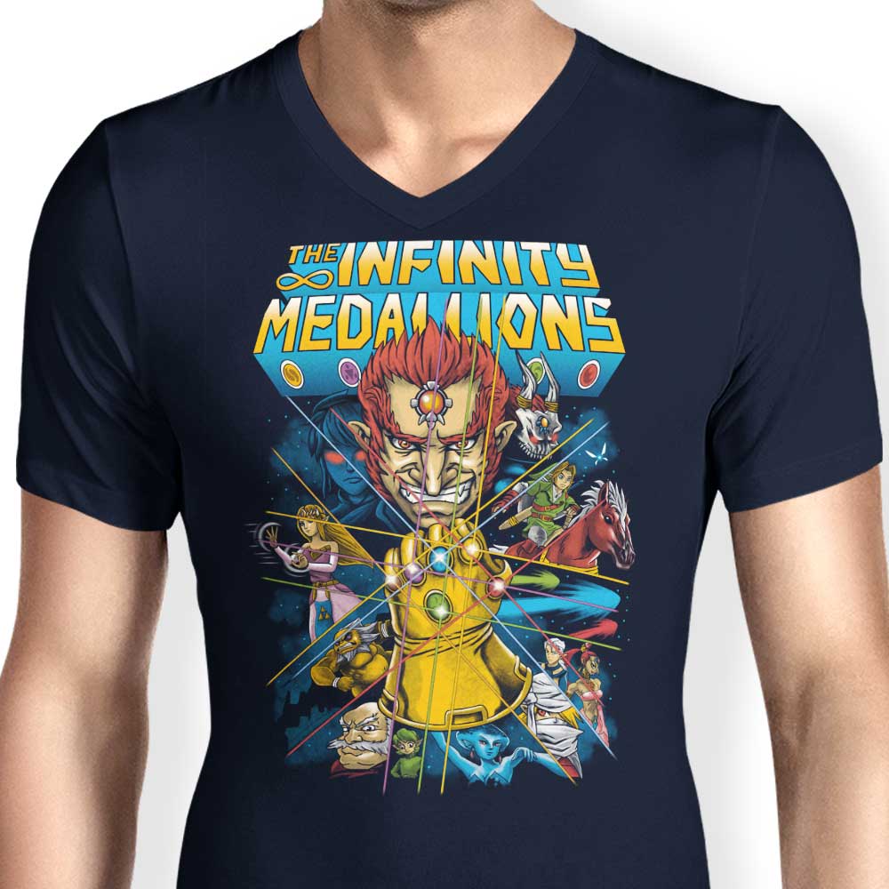 Infinity Medallions Men's V-Neck T-Shirts