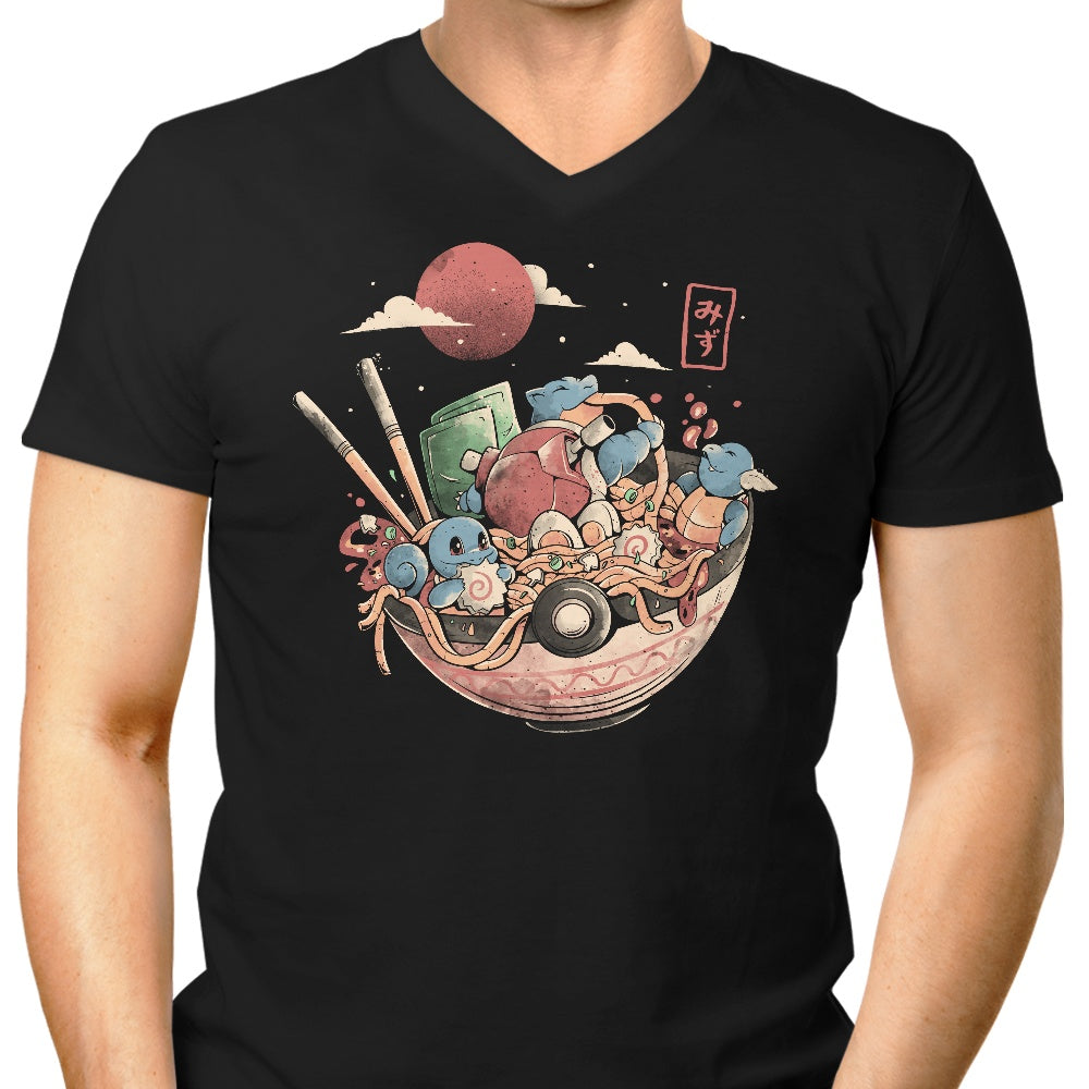 Men's Stylish V-Neck Water Bowl T-Shirt