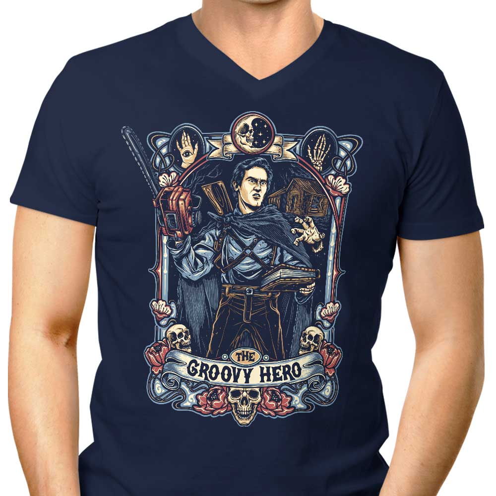 The Awesome Groovy Hero - Men's V-Neck T-Shirt