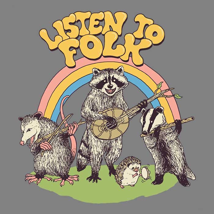 Stylish Hillary White's 'Listen to Folk' Men's Ringer T - Shirt