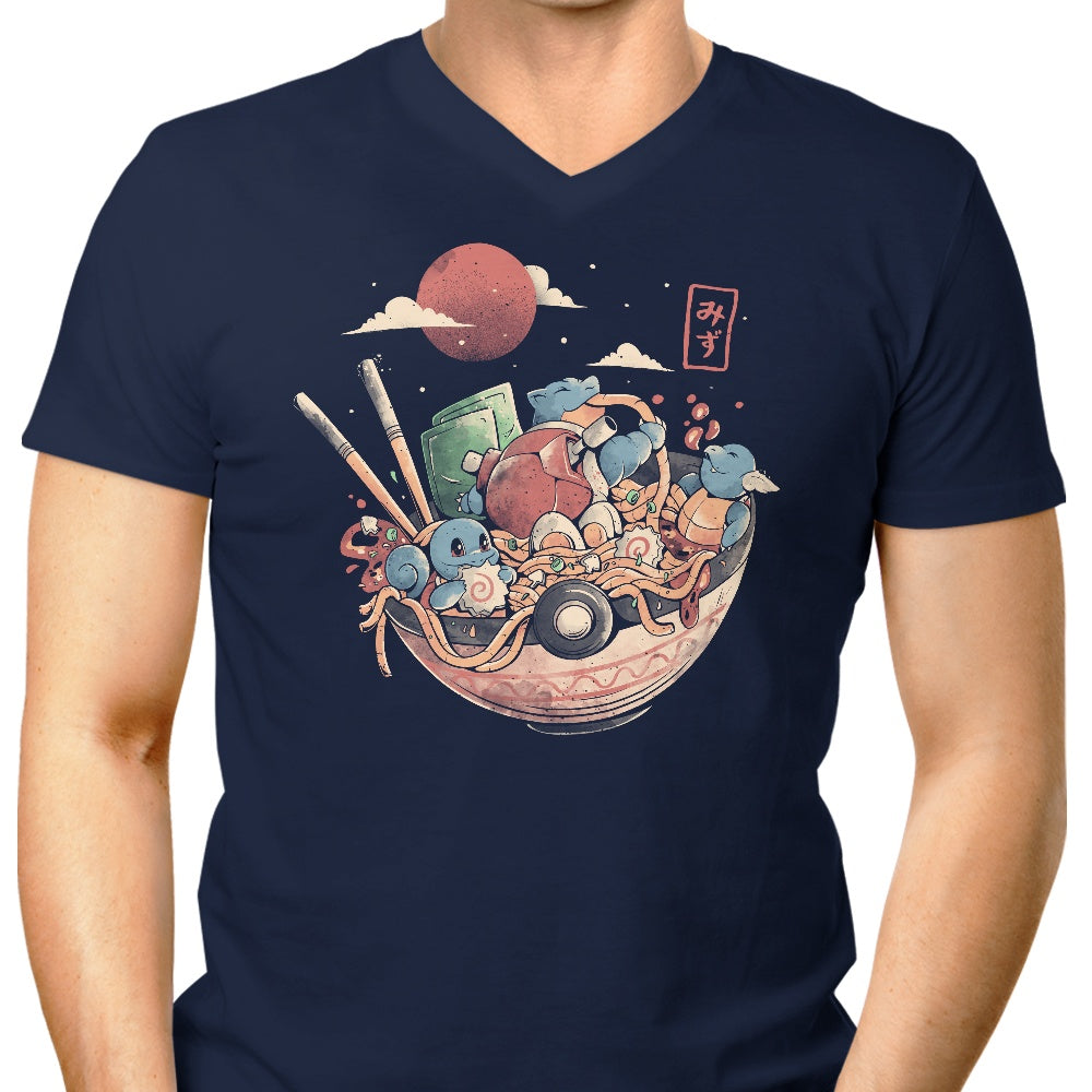 Men's Stylish V-Neck Water Bowl T-Shirt