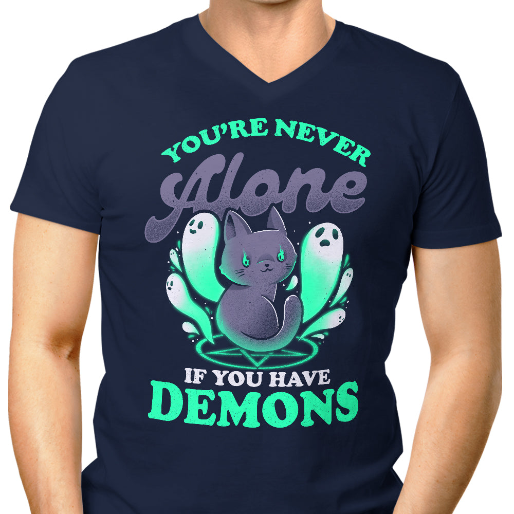 Men's Stylish V-Neck T-Shirt - 'Me and My Demons'