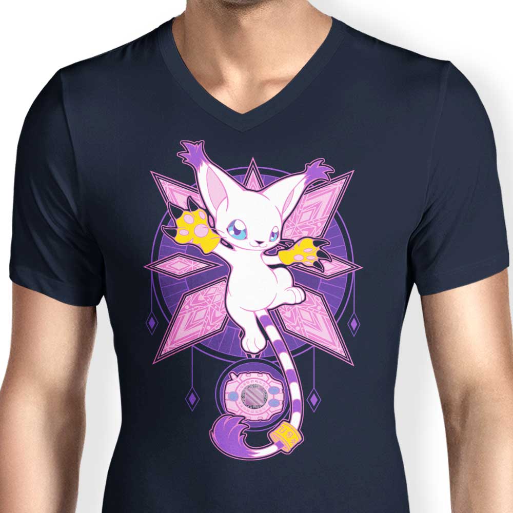 Men's Stylish V-Neck 'Crest of Light' T-Shirt